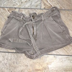 American Eagle tie jean shorts